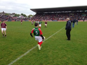 Action from the boys' exhibition game in Pearse Stadium.
