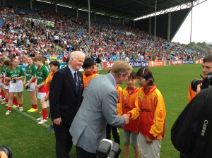 An Taoiseach, Enda Kenny greets the Guard of Honour, McHale Park July 21st 2013